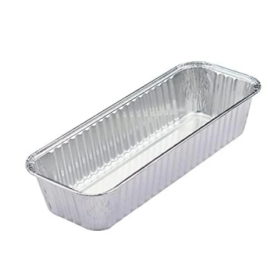 Afbeelding van 25 stuks aluminium schalen voor grillen en gebak, 21,5 x 7,8 4,3 cm