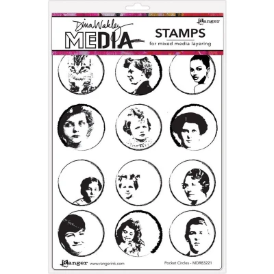 Afbeelding van Ranger Dina Wakley Media Cling Stamps Pocket Circles