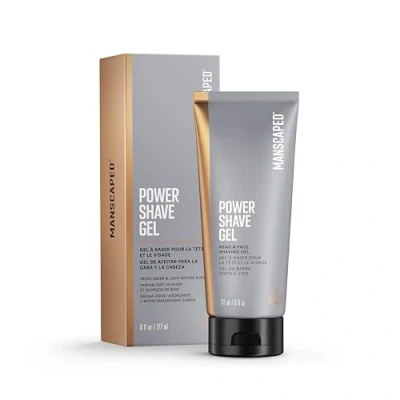 Afbeelding van MANSCAPED® Power scheergel, rustgevende scheergel voor hoofd en gezicht mannen, vloeibare peeling ter verdediging tegen irritatie ingegroeide haren, 177 ml