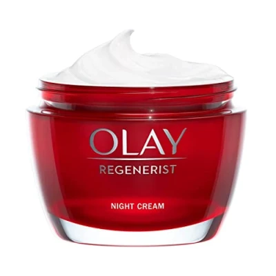 Afbeelding van OLAY Regenerist nachtcrème, anti rimpel, hydraterend met hyaluronzuur, niacinamide en vitamine B5, verstevigt hydrateert de huid diep voor een tonische geregenereerde look, 50 ml