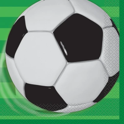 Afbeelding van Servetten Voetbal 3D 33x33cm 16 stuks