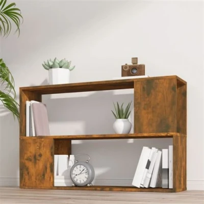 Afbeelding van Boekenkast 100x24x63 cm bewerkt hout gerookt eikenkleurig