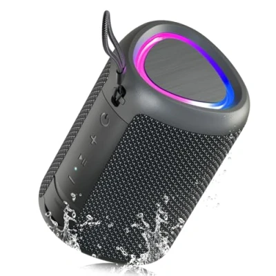 Afbeelding van UOHHBOE Draagbare Bluetooth luidspreker, mini 5,3, draadloos, krachtig, met TWS koppeling, 15 uur, 30 m, afstand 3 lichteffecten, IPX5, AUX TF kaart voor avonden, feesten,