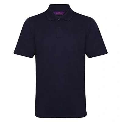 Afbeelding van Henbury Poloshirt met korte mouwen heren, marineblauw, Oxford