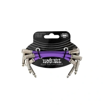 Afbeelding van Ernie Ball EEB 6451 Flex Patch cable 7.5 cm, Violet 3 pack kabel set