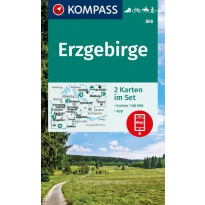Afbeelding van KOMPASS WK Set Wandelkaart 866 Erzgebirge (2 Karten) 1:50.000