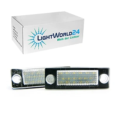 Afbeelding van LIGHTWORLD24 Set van 2 led kentekenplaatverlichting met E keurmerk voor Golf Passat Variant Jetta Touran T5 Caddy Superb Octavia,