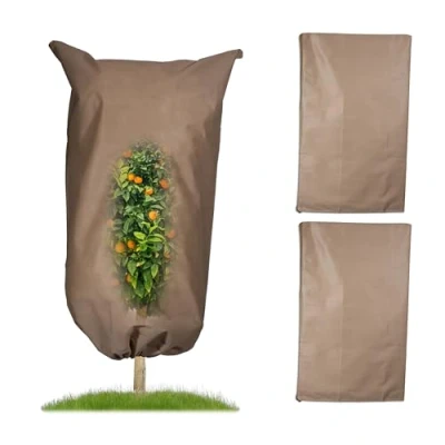 Afbeelding van Relaxdays beschermhoes voor planten set van 3 vorstbescherming planthoes vlies L