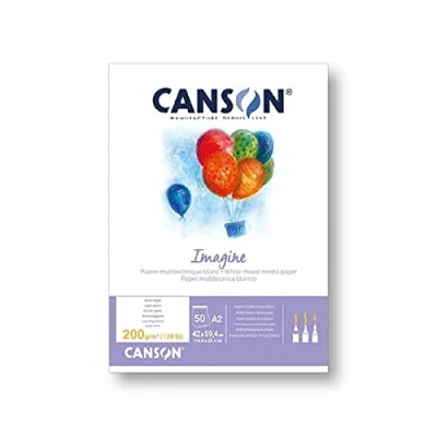 Image de Canson bloc ... Dessin imagine format a2 200 g/m2 50 feuilles papier de grande qualit&#039; pour les techniques sches
