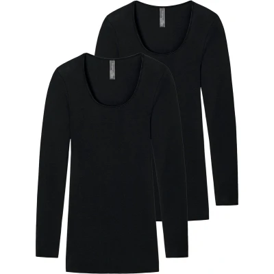 Afbeelding van Schiesser 2PACK FEIN Luxury Hemd, Dames, Maat: 36, Schwarz