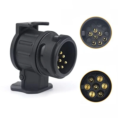 Afbeelding van Qiping 13/7 adapter voor aanhanger, 13 pins op 7 12 V waterdichte vrachtwagen, camper, auto, caravan