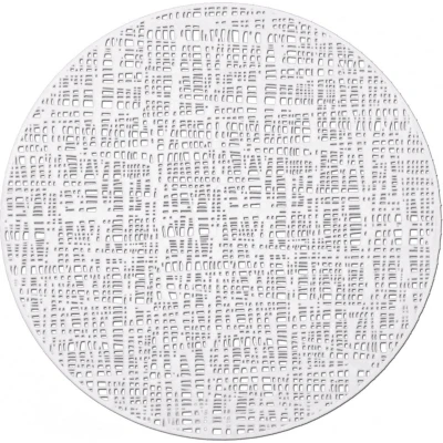 Afbeelding van Zeller placemat glanzend wit kunststof rond 38 cm onderlegger