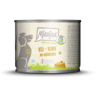 Afbeelding van MjAMjAM Dog natuurlijk lekker BIO blik 6x200g kip &amp; wortels