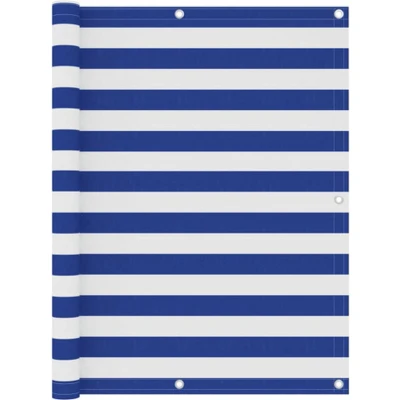 Afbeelding van Balkonscherm 120x400 cm oxford stof wit en blauw