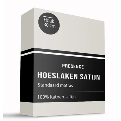 Afbeelding van Hoeslaken Katoen Satijn Presence Effen Kleur: Antraciet, 80 x 200 cm Geschikt Voor Matrassen Tot 30 Hoog Ga naar Dekbed Discounter.nl &amp;