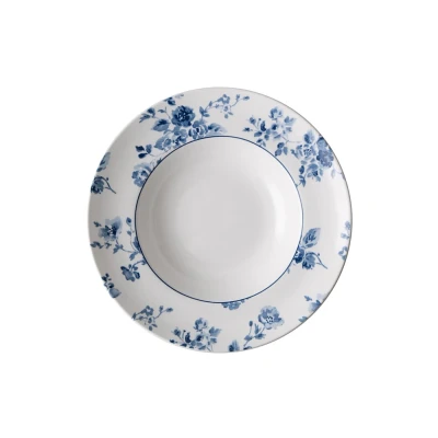 Afbeelding van Laura Ashley Blauw China Rose Set 4 Diepe Borden (pasta) 27,5cm Wit Porselein