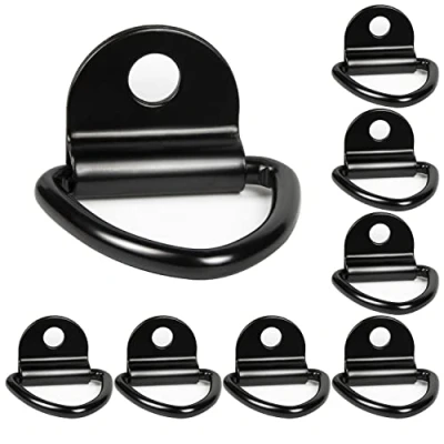 Afbeelding van DBREAKS 8 stuks spanhaken voor D ring, zwart, 63 x 84 mm, met houder, kajaks, boten, kano, hangers, pickups, vrachtwagens, auto&#039;s, tuin
