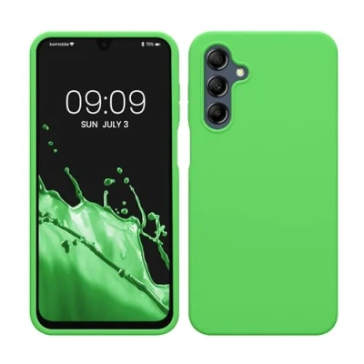 Afbeelding van kwmobile telefoonhoesje geschikt voor Samsung Galaxy A16 5G Hoesje met siliconen coating Smartphone case in limoengroen