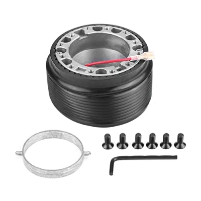 Afbeelding van Qiilu Auto Stuurwielnaaf, 6 gaten aluminium stuurwiel race naafpakking voor 323 MIATA MX3 MX5 MX6