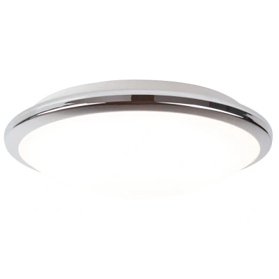 Afbeelding van Searchlight Bathroom Flush Plafondlamp Badkamer Ø 30 X 8,5 Cm 12W Dimbare LED Incl. IP44 Chroom