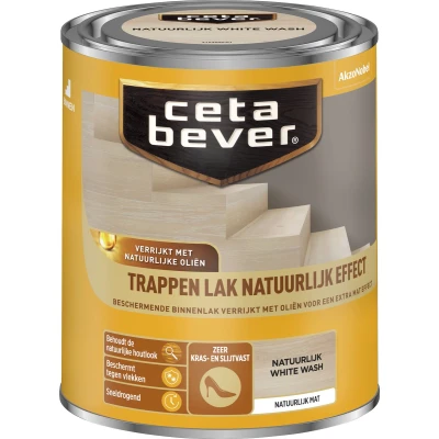 Afbeelding van Ceta Bever Trappenlak Natuurlijk Effect Brown Wash Blanke lak &amp; Beits