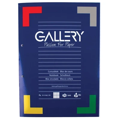 Image de Gallery bloc de cours A4 quadrillé 80 g/m² 100 feuilles