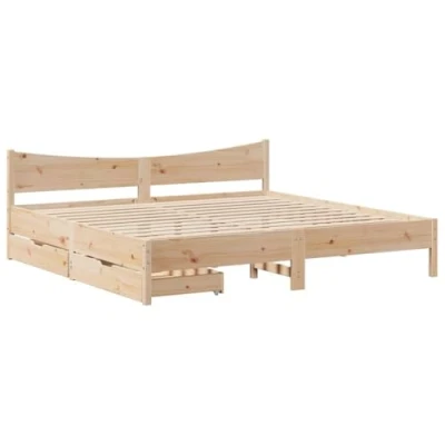 Afbeelding van vidaXL Bedframe met lades massief grenenhout 180x200 cm
