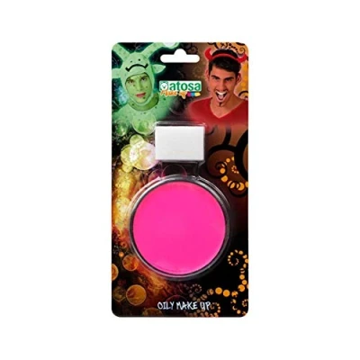 Afbeelding van Atosa OIL grimeer schmink met sponsje roze 6 gram carnaval/verkleed kind/volwassenen