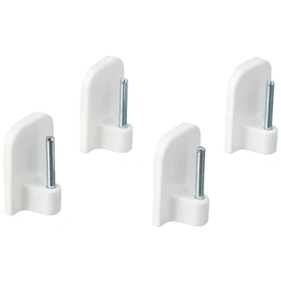 Afbeelding van Gardinia zelfklevende haak voor glasstang hoogte 11 mm, wit, ABS