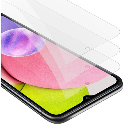 Afbeelding van Cadorabo 3x Screenprotector geschikt voor Samsung Galaxy A03s Beschermende Pantser Film in KRISTALHELDER Getemperd (Tempered) Display beschermend glas 9H hardheid met 3D Touch