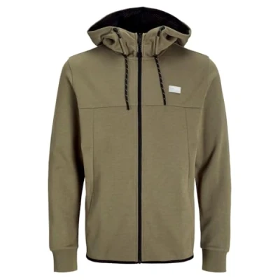 Afbeelding van Jack &amp; Jones Trui Jcoair Sweat Zip Hood Noos. 12204926 Smokey Olive Mannen Maat M