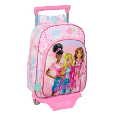 Afbeelding van Schoolrugzak met Wielen Barbie Painterly Roze Hemelsblauw 26 x 11 67 cm 34
