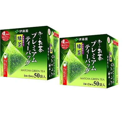 Image de Itoen O～i Ocha Premium Matcha Green Tea, Thé Vert Japonais Ryokucha au Uji, Sachets de 1.8g, Pack 2 Boites (Total 100 Sachets), Fabriqué Japon