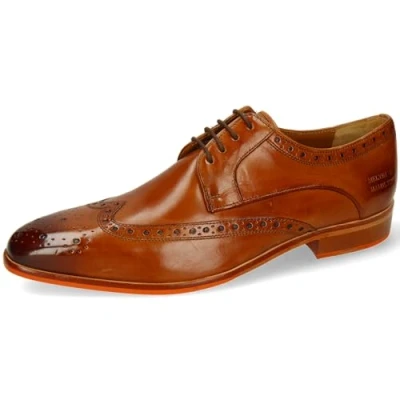 Afbeelding van Melvin &amp; Hamilton Lewis 3 Veterschoenen, Heren, Maat: 46, Tan/orange Leer