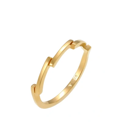 Afbeelding van Elli ZICK ZACK Ring, Dames, Maat: 54, Gold colored