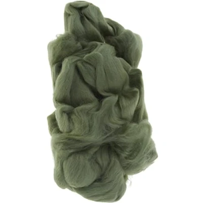 Afbeelding van Gekaarde wol, 50 g, antiek groen