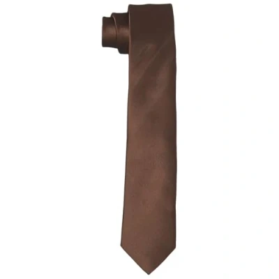 Afbeelding van DonDon Handgemaakte stropdassen voor heren, zijdelook, 6 cm, Donkerbruin