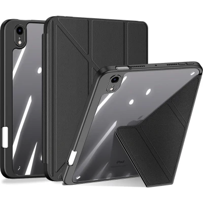 Afbeelding van Dux Ducis Hoes geschikt voor iPad Mini 6 Magneet sluiting Auto Sleep/Wake functie Met Pencil houder Zwart
