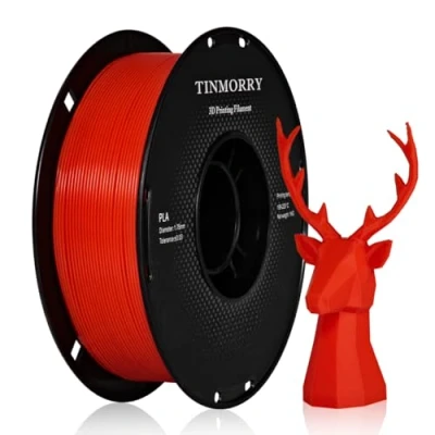 Afbeelding van TINMORRY PLA Filament 1,75 mm 1 kg, 3D printmaterialen voor printers, spoel, rood