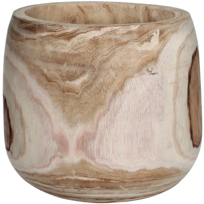Afbeelding van Mica Decorations Pia Bloempot H31 x Ø31 cm Hout Bruin