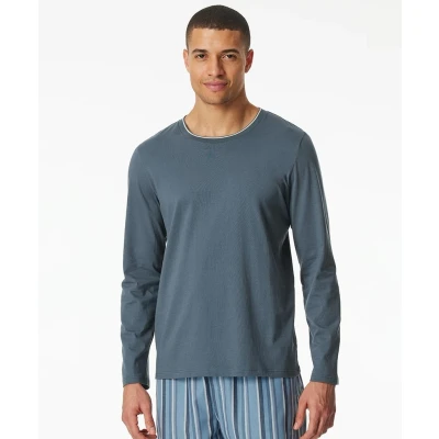 Afbeelding van Schiesser MIX Relax Pyjamashirt, Heren, Maat: 48, Blau