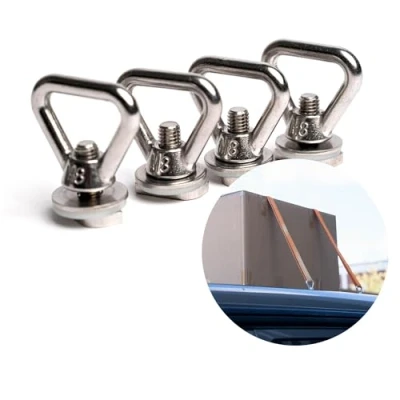 Afbeelding van 040 Parts Roestvrijstalen sjorogen set van 4 voor dakrails met C profiel geschikt VW T5 T6 T6.1 California