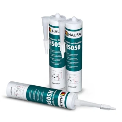 Afbeelding van HAUSA Set van 3 siliconen flessen voor aquariumglas HS050 Transparant 310 ml Lijm en kit aquarium, terrarium, glasbouw Snelle uitharding Bestand tegen
