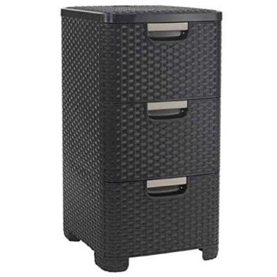 Afbeelding van CURVER Bureautoren met 3 laden, 14 l, stijl praktische opbergtoren voor gereedschap, wasgoed, papier en andere x l 37,8 32,8 60 cm chocolade