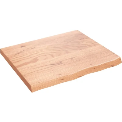 Afbeelding van Wastafelblad 60x50x4 behandeld massief hout lichtbruin