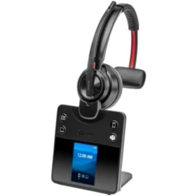 Afbeelding van HP Poly Savi 8410 Office On Ear headset Computer DECT, Bluetooth Mono Zwart Noise Cancelling Volumeregeling, Microfoon uitschakelbaar (mute)