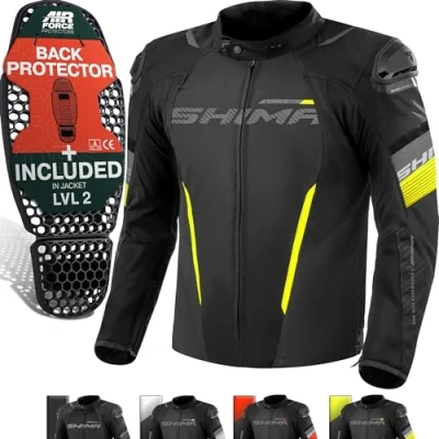 Afbeelding van SHIMA Solid 2.0 Waterproof Zwart Geel Textiele Motorjas Maat 4XL Jas