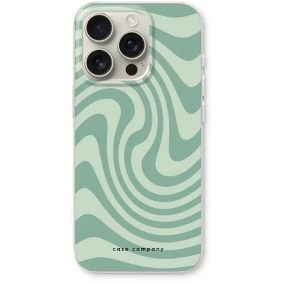 Afbeelding van Case Company® hoesje geschikt voor iPhone 16 Pro Swirl Groen Soft Cover Telefoonhoesje Bescherming aan alle Kanten en Schermrand