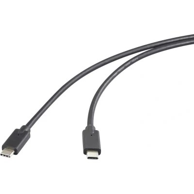 Afbeelding van Renkforce USB C kabel 3.2 Gen2x2 stekker, stekker 2.00 m Zwart TPE mantel RF 6609644