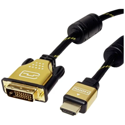 Afbeelding van ROLINE GOLD Monitorkabel DVI (24+1) HDMI, M/M, 3 m
